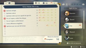 Tâches Pokédex