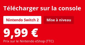 Montant de la mise à niveau vers la version Nintendo Switch 2 de Xenoblade Chronicles 2
