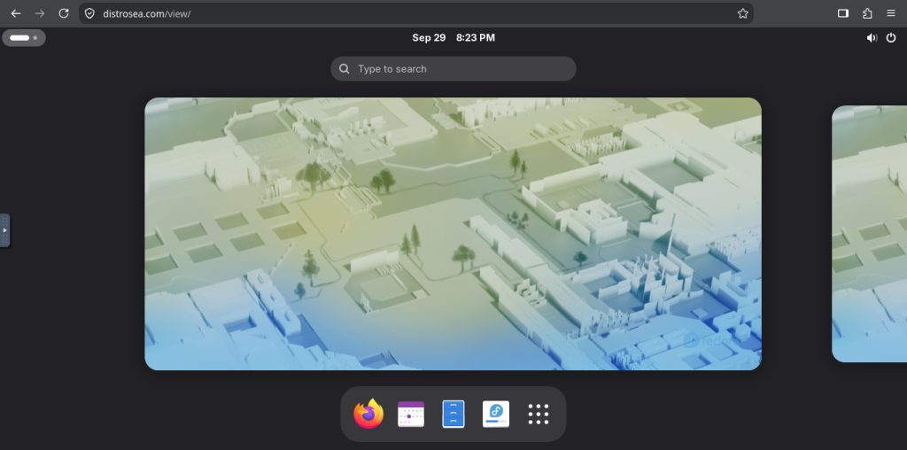 Fedora 44 Workstation (bureau GNOME)