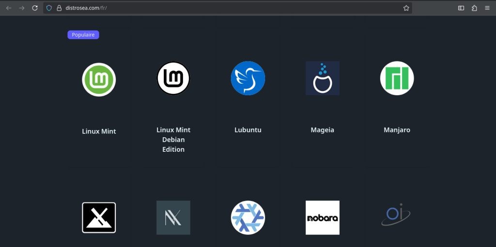 Distrosea - choix d'une distribution à tester