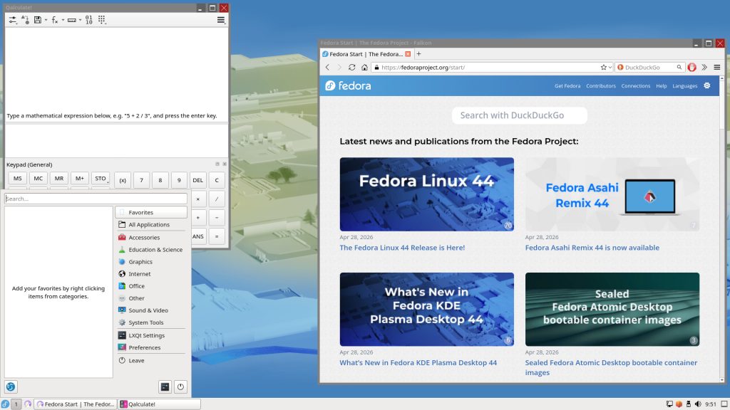 Fedora 44 - Bureau LXQt