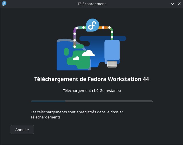 Fedora Media Writer - Télécharger automatiquement - téléchargement de l'OS