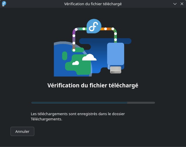 Fedora Media Writer - Télécharger automatiquement - vérification de l'ISO téléchargé