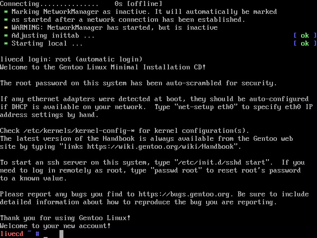 Gentoo Linux (minimal)