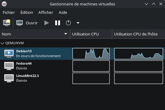 Gestionnaire de machines virtuelles (virt-manager)